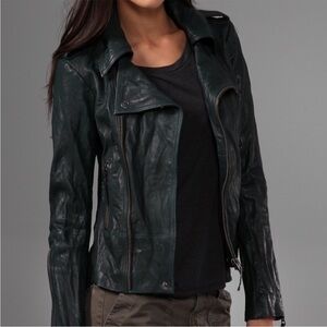Ever Brand Lamb Skin Leather Moto Motorcycle Jacket Black Women’s Size Small